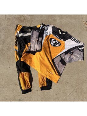 Vintage Thor Motocross Racing Set MX Jersey XL, Phase Protector Size 38 Pants
